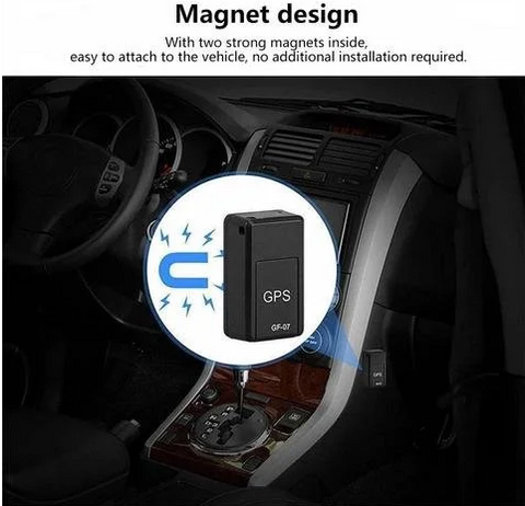 Magnetic Mini GPS Tracker attached to a car chassis