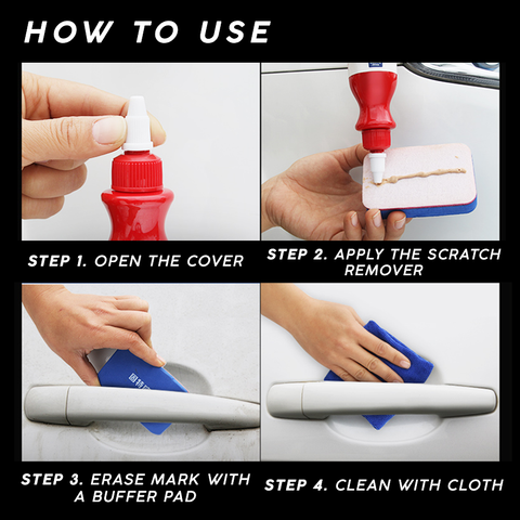 Car Scratch Remover applied to car hood