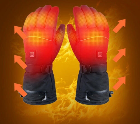 Heated gloves in use