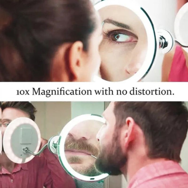 10x magnifying mirror with LED lights