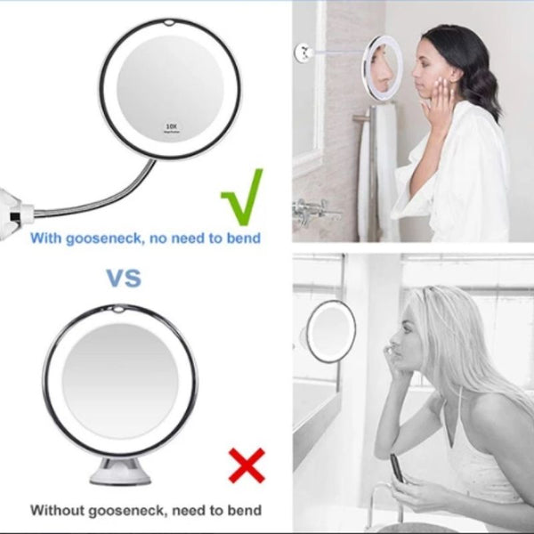 LED lighted magnifying makeup mirror