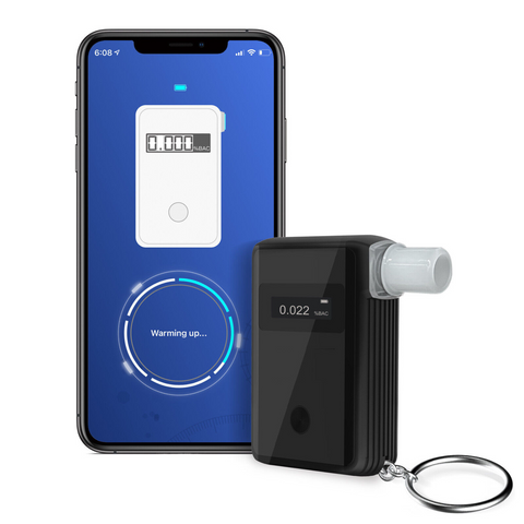 Compact portable breathalyzer for home or car use