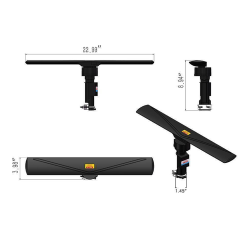 Omnidirectional outdoor TV antenna with signal booster