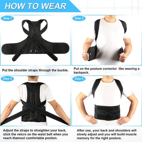 Adjustable back brace for posture correction