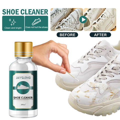 Shoes Whitening Cleaner applied to a white sneaker