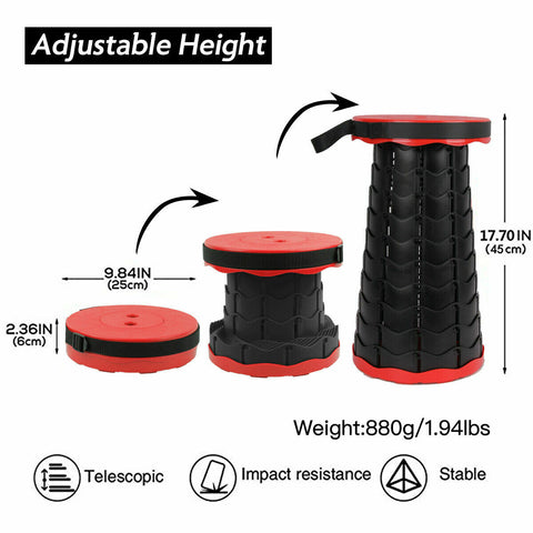 Folding stool collapsed for storage