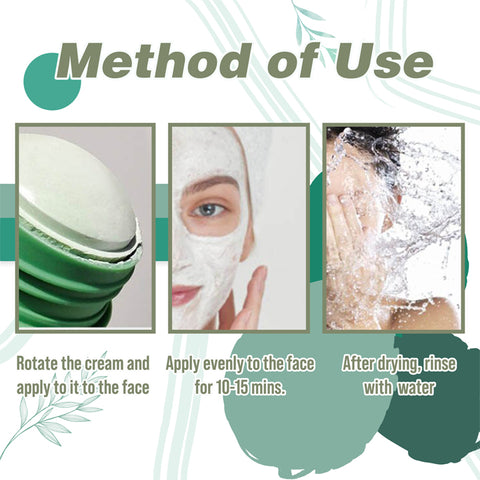 Diagram showing how to use the Green Tea Deep Cleanse Mask