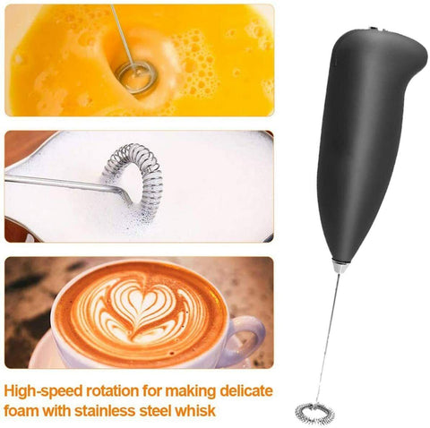 Electric Milk Frother creating foam in a glass