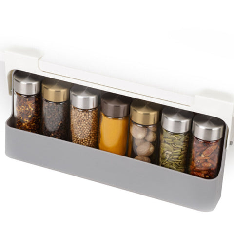 Under-The-Counter Spice Rack holding various spice bottles