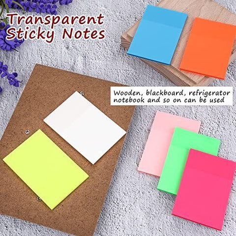 Stack of colorful transparent sticky notes