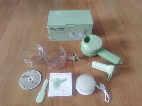 Handheld vegetable cutter set with multiple attachments