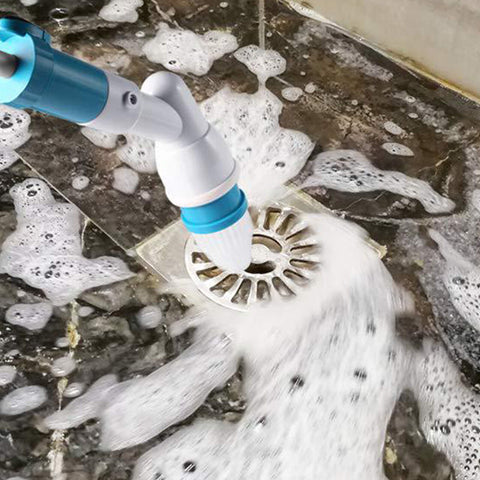 Electric Spin Scrubber cleaning a bathtub