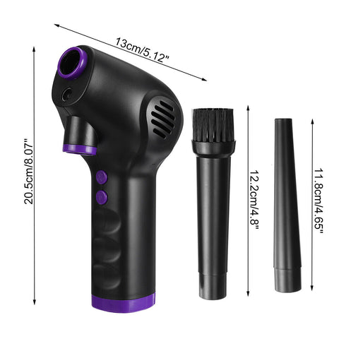 Cordless Air Duster with various nozzle attachments