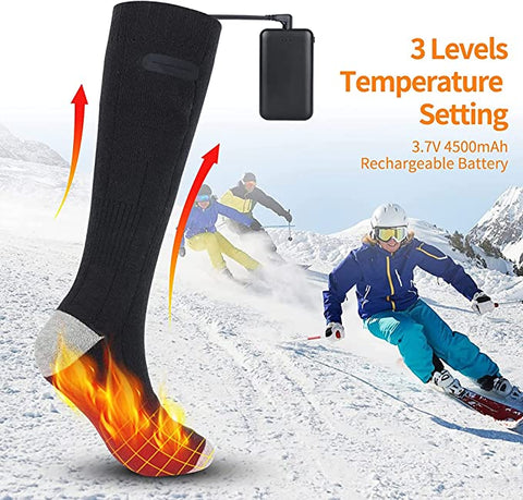 Heated socks with rechargeable battery