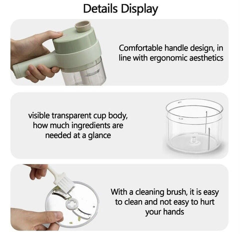 Close-up view of the vegetable cutter set in use