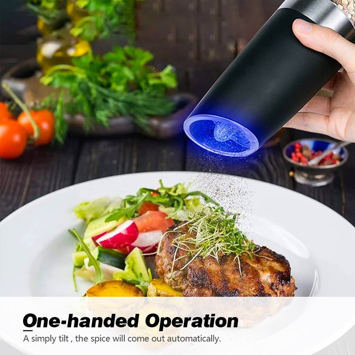 Electric Salt and Pepper Grinder in use