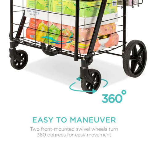 Folding shopping cart folded for storage
