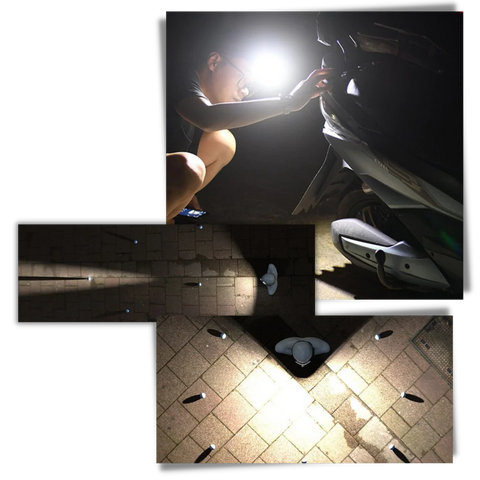 Rechargeable LED Headlamp with front and side beams