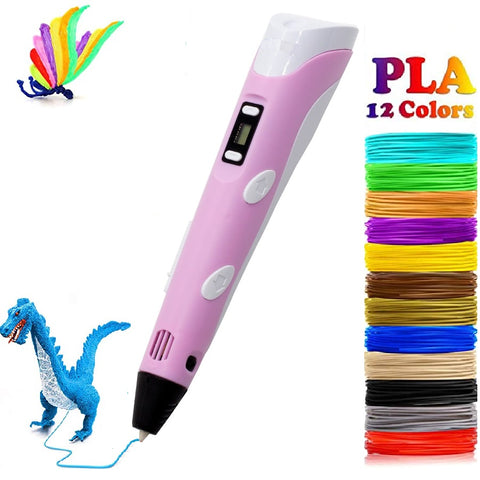 Package of 12 multi-color 3D printing pen filaments