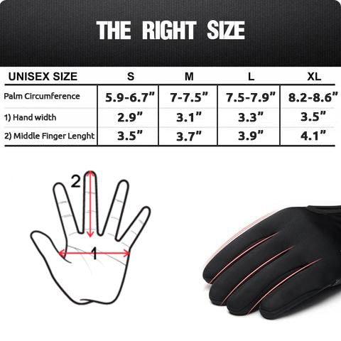 Winter gloves size chart