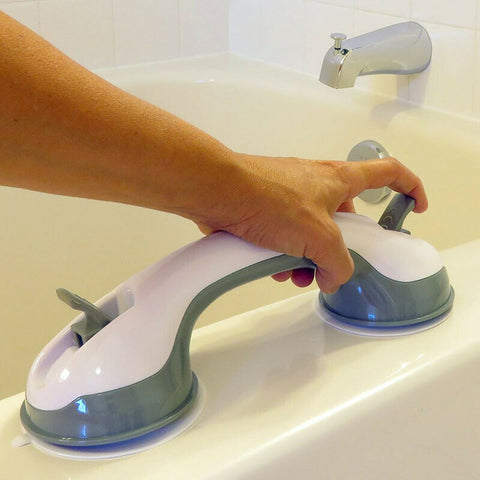 Bathroom safety grab bar with suction cups