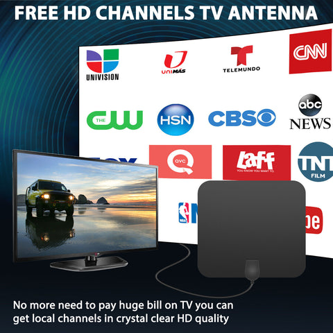 Indoor HDTV antenna with signal booster