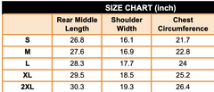 Heated Vest Size Chart